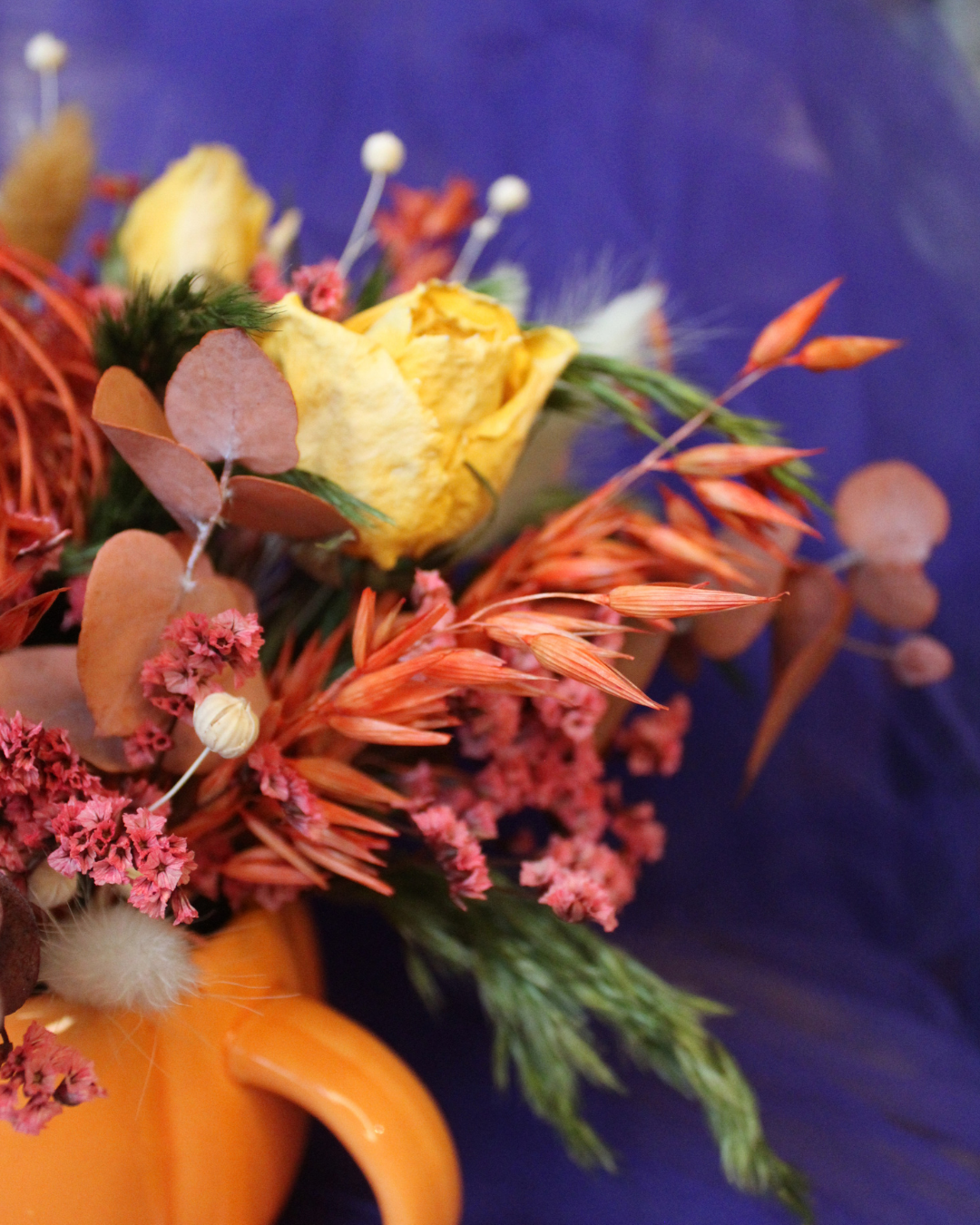 Dried Flower Arrangement - Autumnal Pumpkin Decor