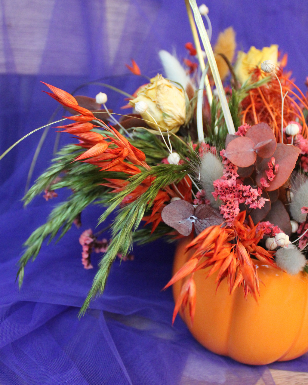 Dried Flower Arrangement - Autumnal Pumpkin Decor