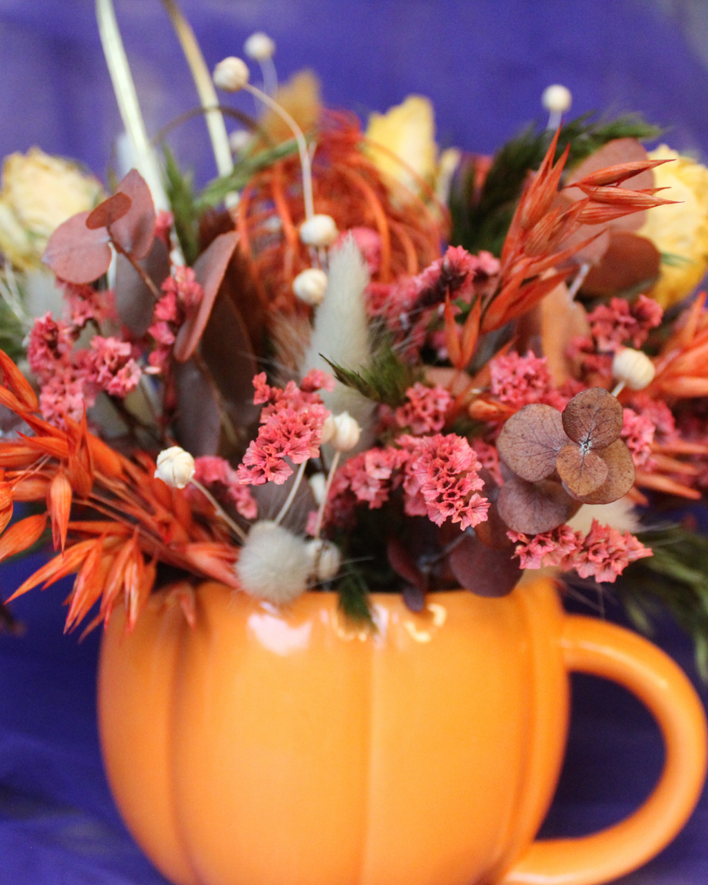 Dried Flower Arrangement - Autumnal Pumpkin Decor
