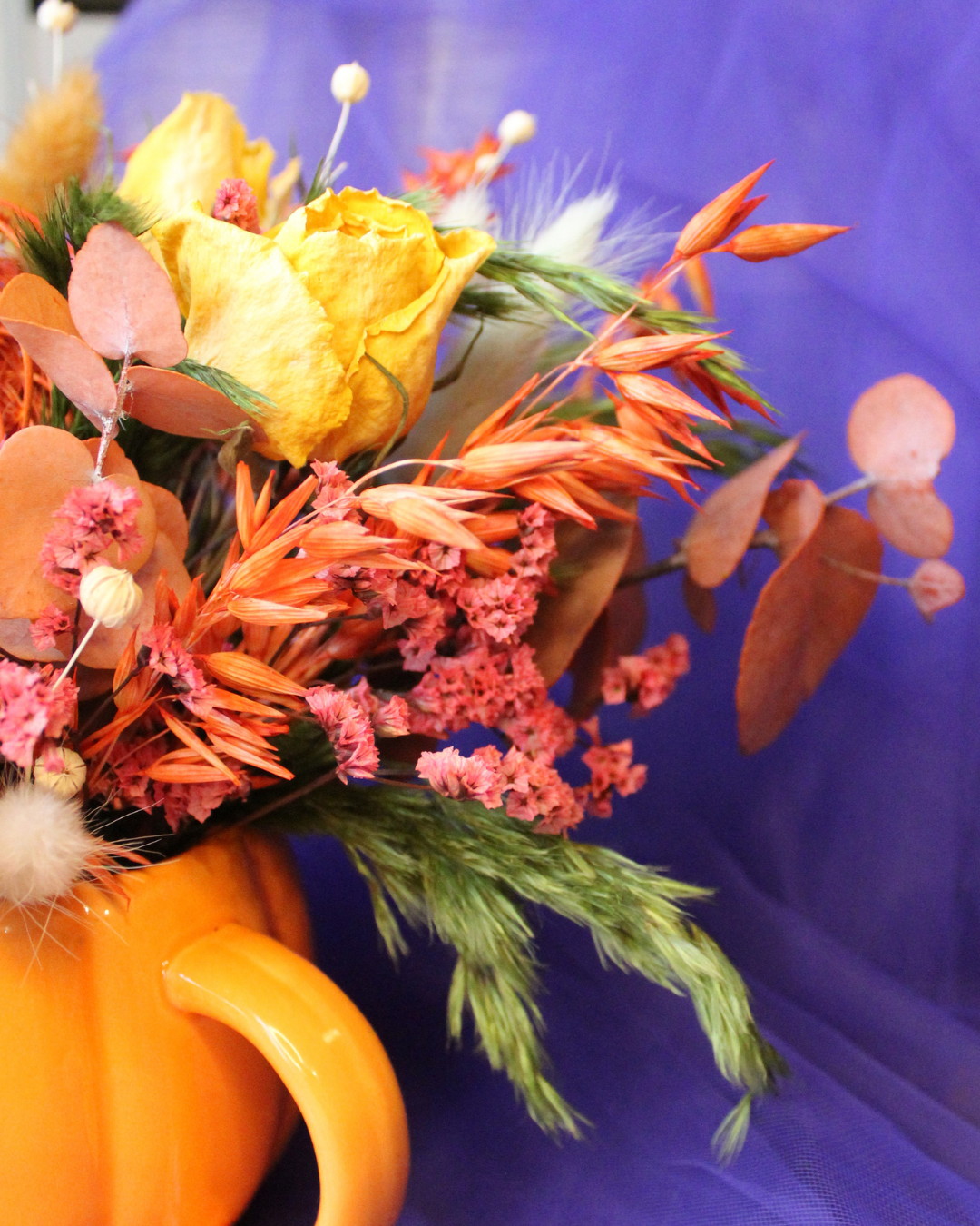 Dried Flower Arrangement - Autumnal Pumpkin Decor