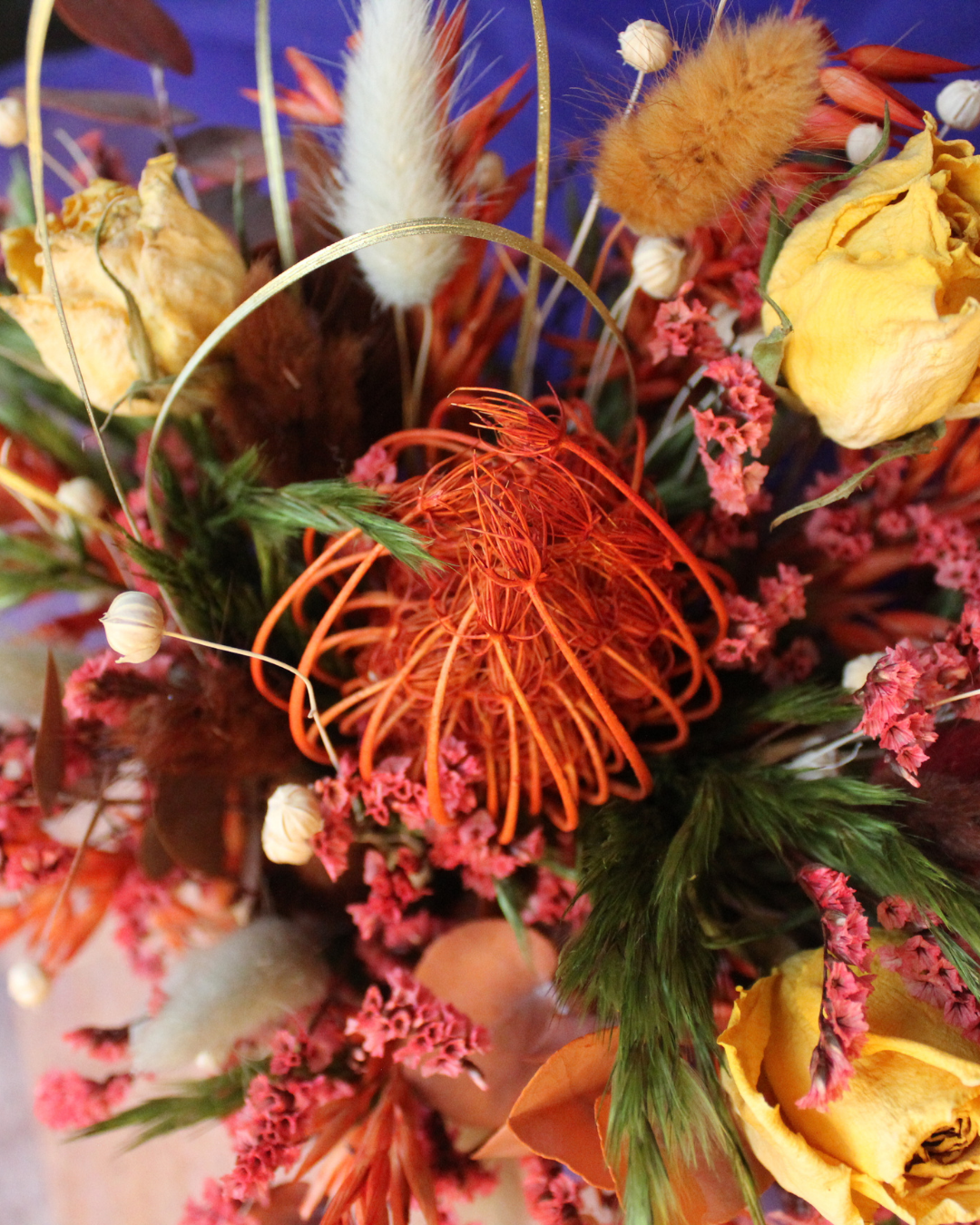 Dried Flower Arrangement - Autumnal Pumpkin Decor