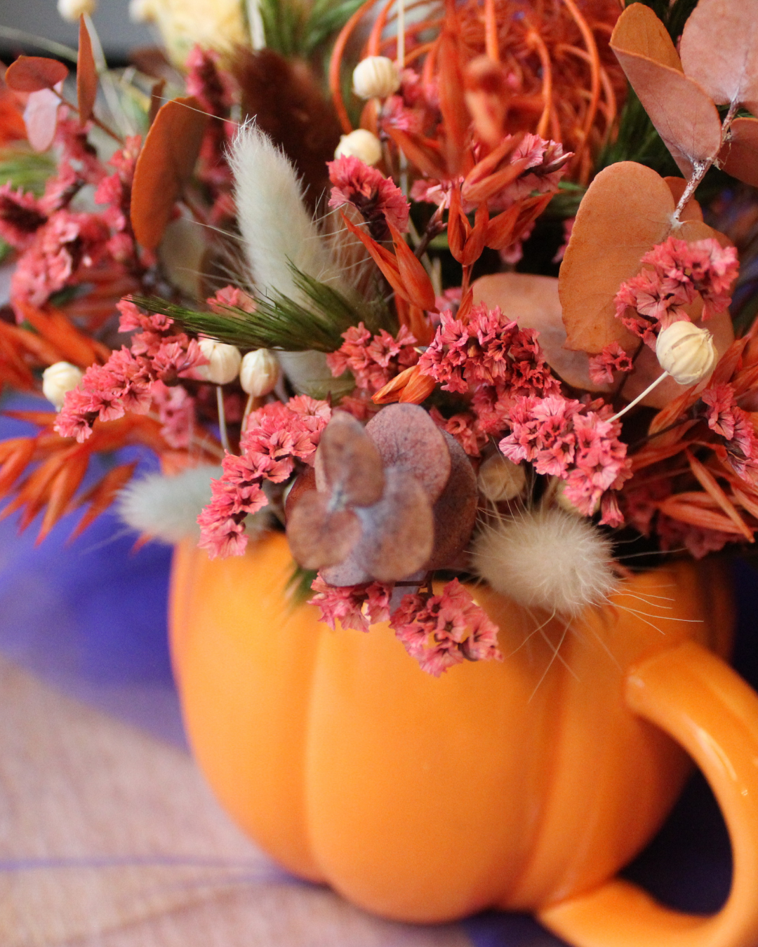 Dried Flower Arrangement - Autumnal Pumpkin Decor