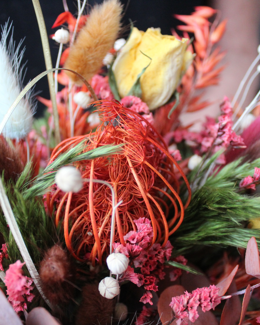 Dried Flower Arrangement - Autumnal Pumpkin Decor