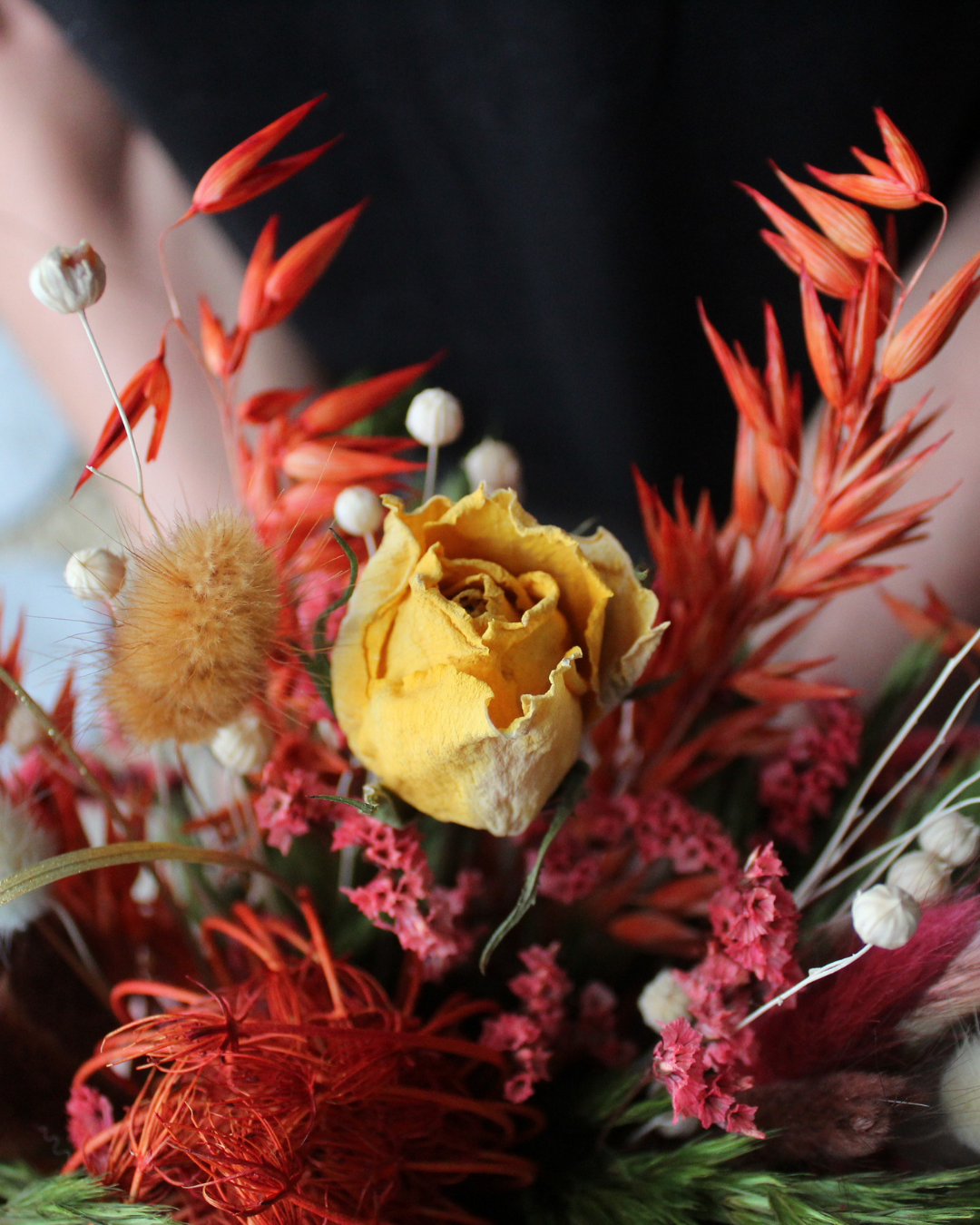 Dried Flower Arrangement - Autumnal Pumpkin Decor