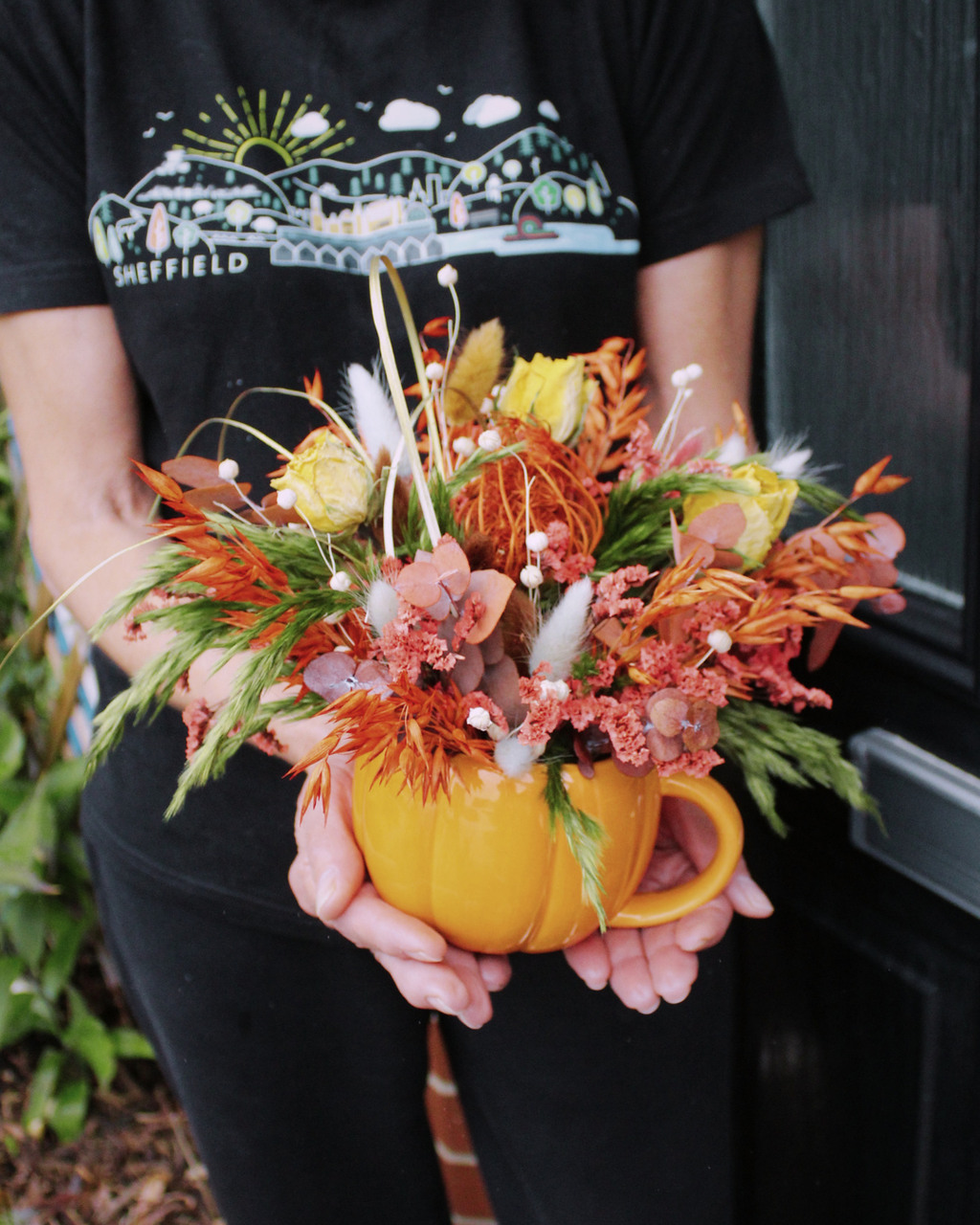 Dried Flower Arrangement - Autumnal Pumpkin Decor