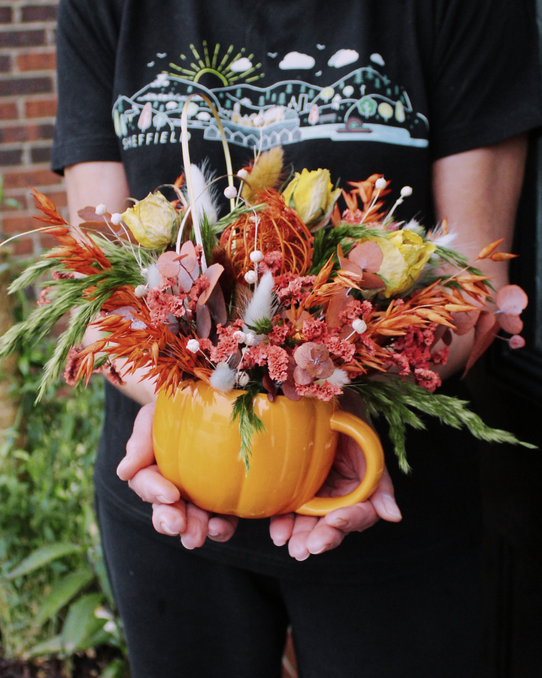 Dried Flower Arrangement - Autumnal Pumpkin Decor