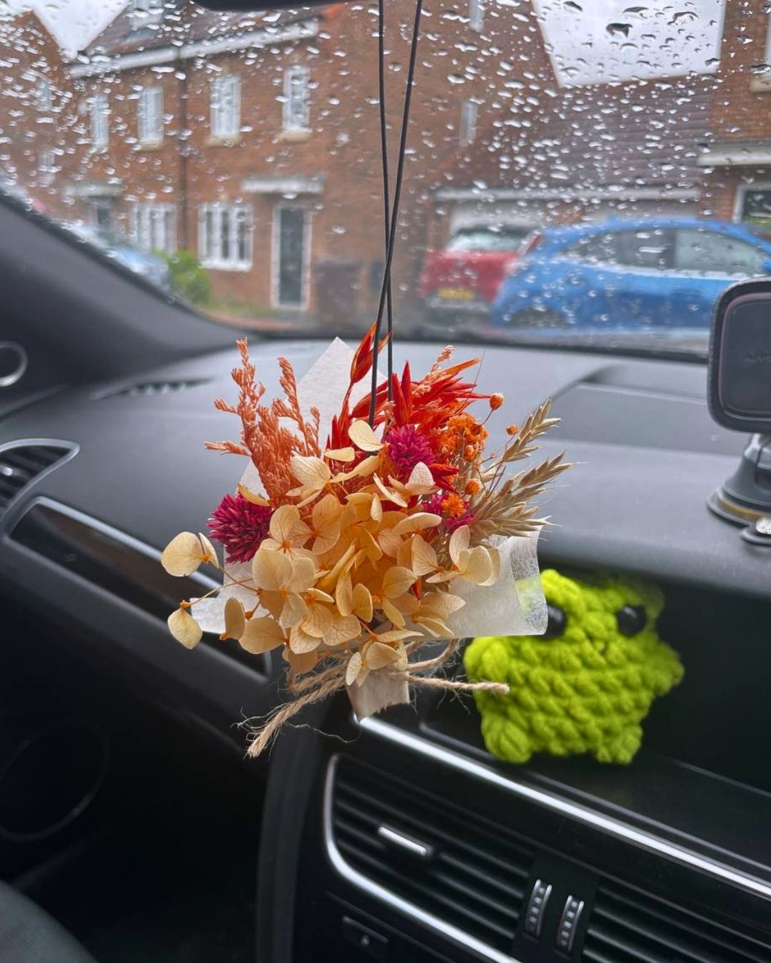 Orange Floral Car Freshener