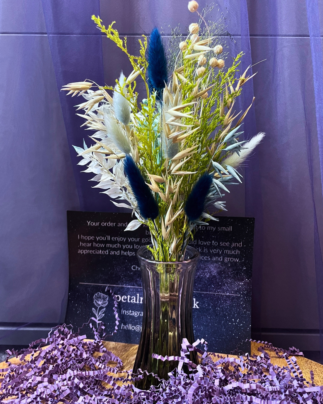 Dried Flower Bouquet Gift Set with Vase