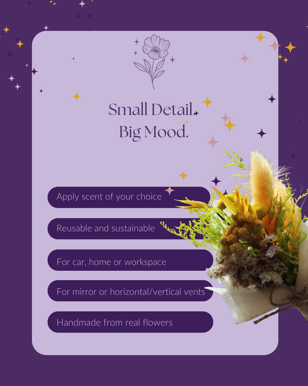 Yellow Floral Car Freshener