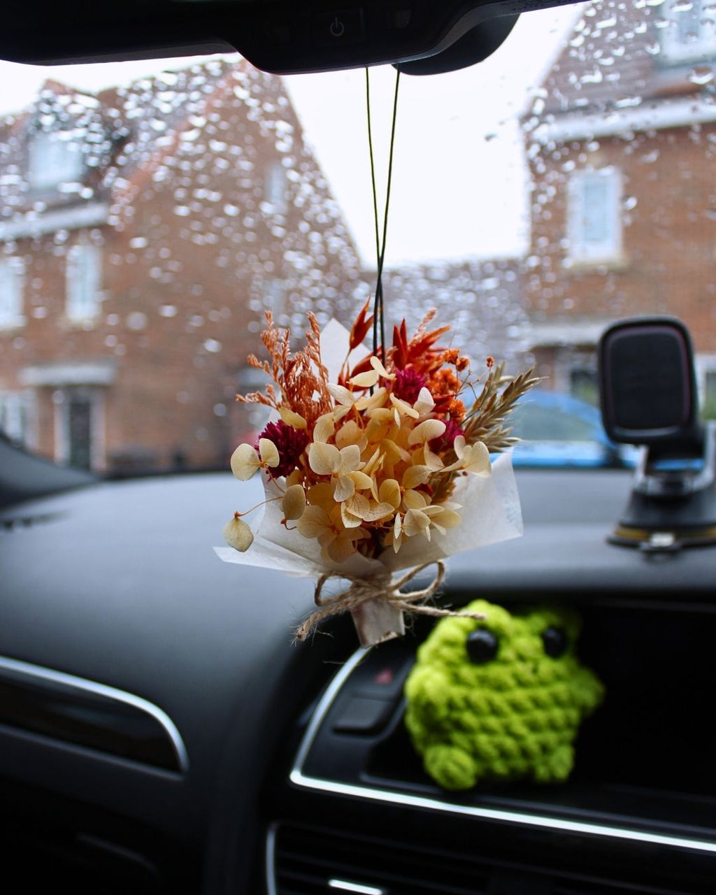 Orange Floral Car Freshener