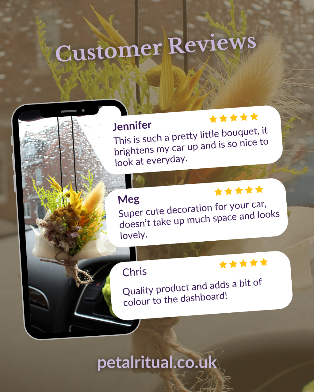 Yellow Floral Car Freshener