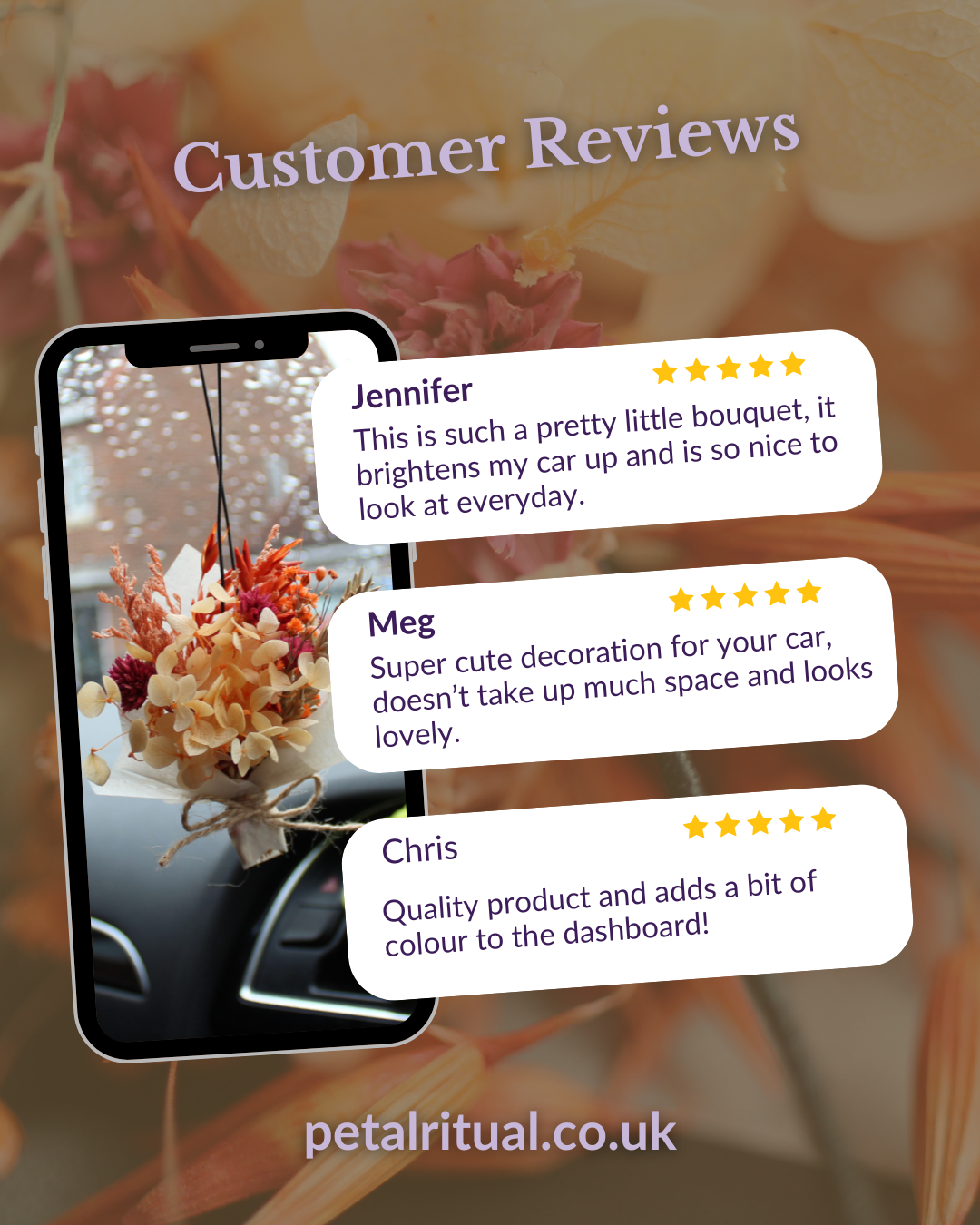 Orange Floral Car Freshener