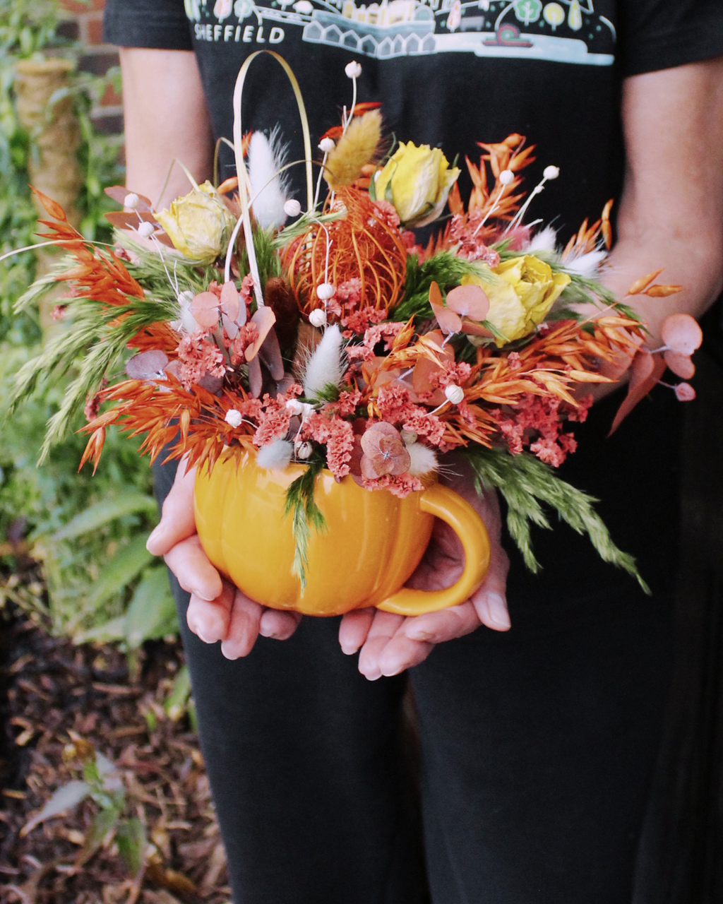 Dried Flower Arrangement - Autumnal Pumpkin Decor