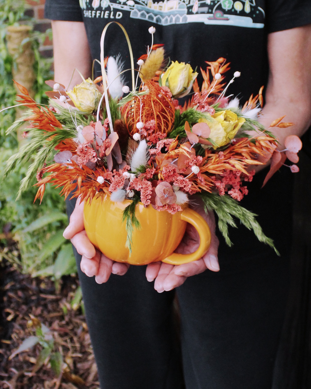 Dried Flower Arrangement - Autumnal Pumpkin Decor