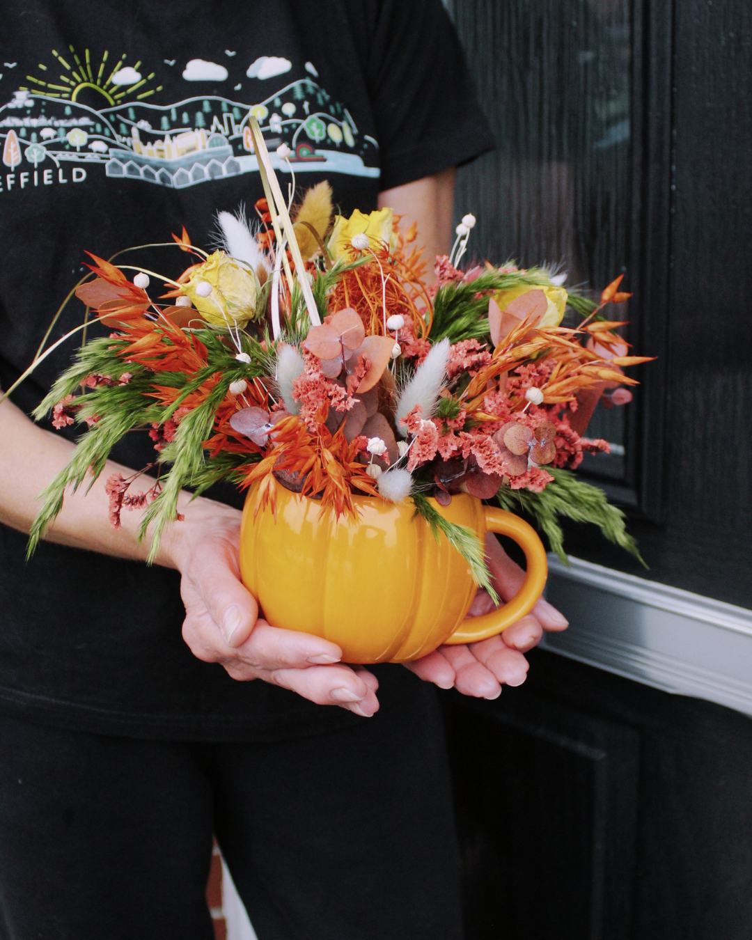 Dried Flower Arrangement - Autumnal Pumpkin Decor