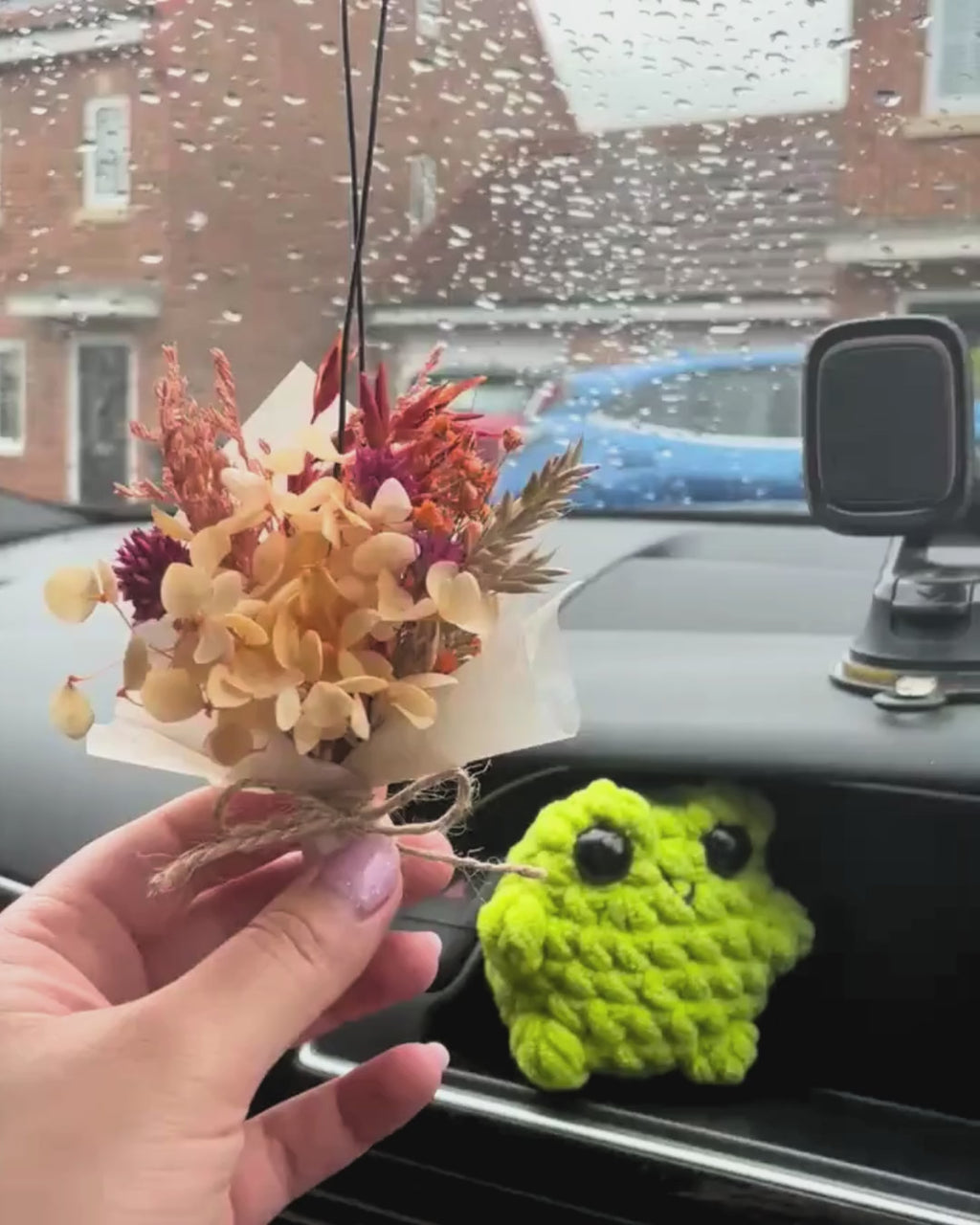 Orange Floral Car Freshener